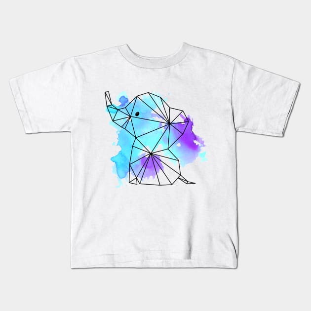 Geometric elephant Kids T-Shirt by RosanneCreates